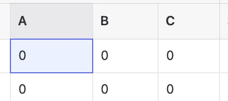 A table cell that is selected